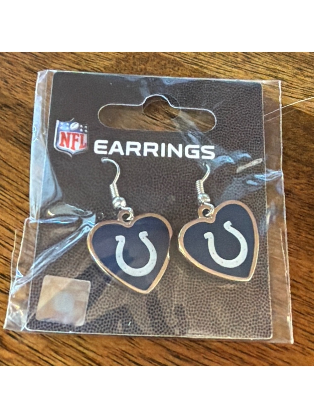Indianapolis Colts NFL Heart Logo Dangle Earrings